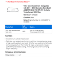 thumbnail image 2 of Valve Cover Gasket Set - Compatible with 2011 - 2012 Mercedes-Benz SL63 AMG RWD 6.0L V12 275.981 36-Valve Turbocharged SOHC Gas, 2 of 2