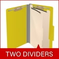 thumbnail image 5 of 25 Pt. Pressboard Classification Folders, 2/5 Cut ROC Top Tab, Legal Size, 2 Dividers, Yellow (Box of 10), 5 of 8