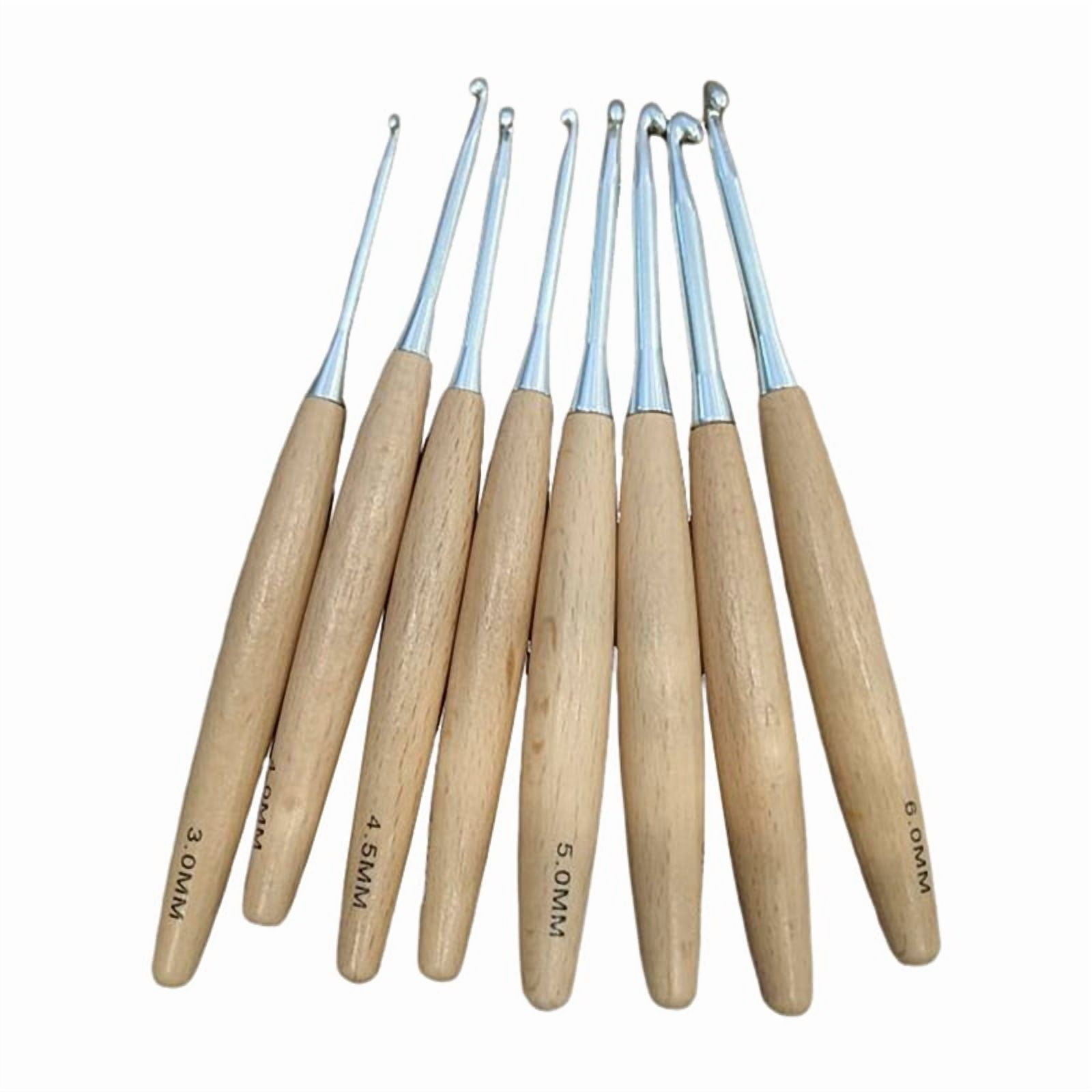 40Pcs Wood Crochet Hooks 3.0mm-6.5mm, Ergonomic Handle Crochet Hooks Set