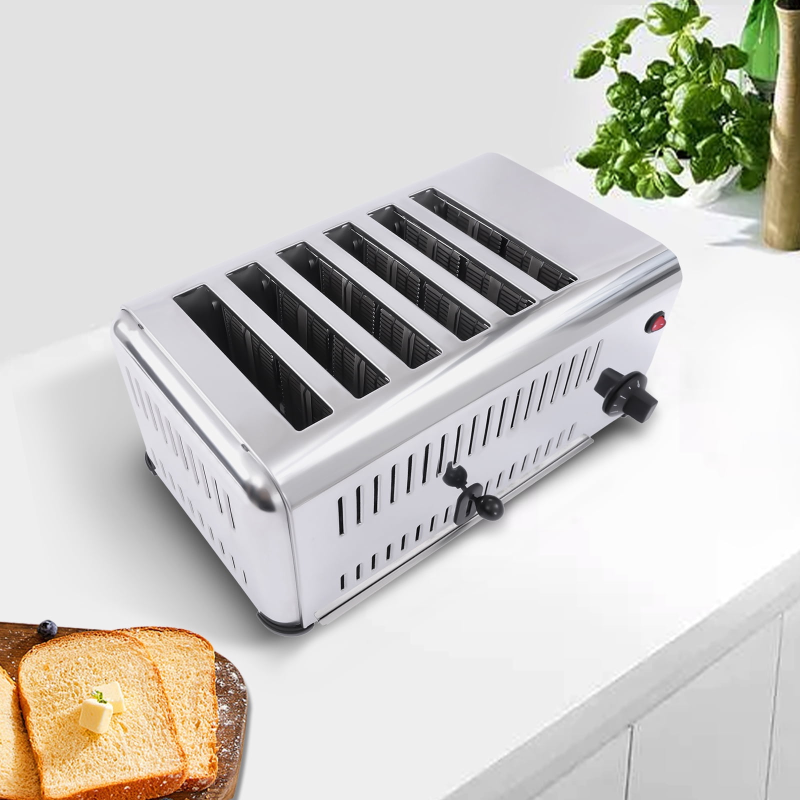 ChicHomey 6-Slice Toaster - 1680W,Stainless Steel Toaster, 1 - 5min Timer,Metal Toaster Countertop Toaster,for Home and Restaurants