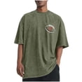 thumbnail image 2 of Tops para hombre, blusas y camisas de cuello redondo y manga corta para hombre, camisetas deportivas informales con estampado desgastado para hombre, blusas de cuello redondo y manga corta para hombre, 2 of 5