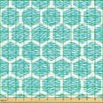 thumbnail image 2 of Ambesonne Abstract Geometric Fabric by the Yard Upholstery, Aquatic Hexagons, 5 Yards, Aqua White, 2 of 5