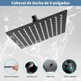 thumbnail image 2 of DOXASIK Regaderas para Ba&ntilde;o de Lluvia Alta Presion, 8" Cabeza de Ducha de Lluvia, Ducha de Mano de 5 Modos Rociado, Ajustable con Soporte, Antifugas, Manguera de 1.5 m (Negro), 2 of 7