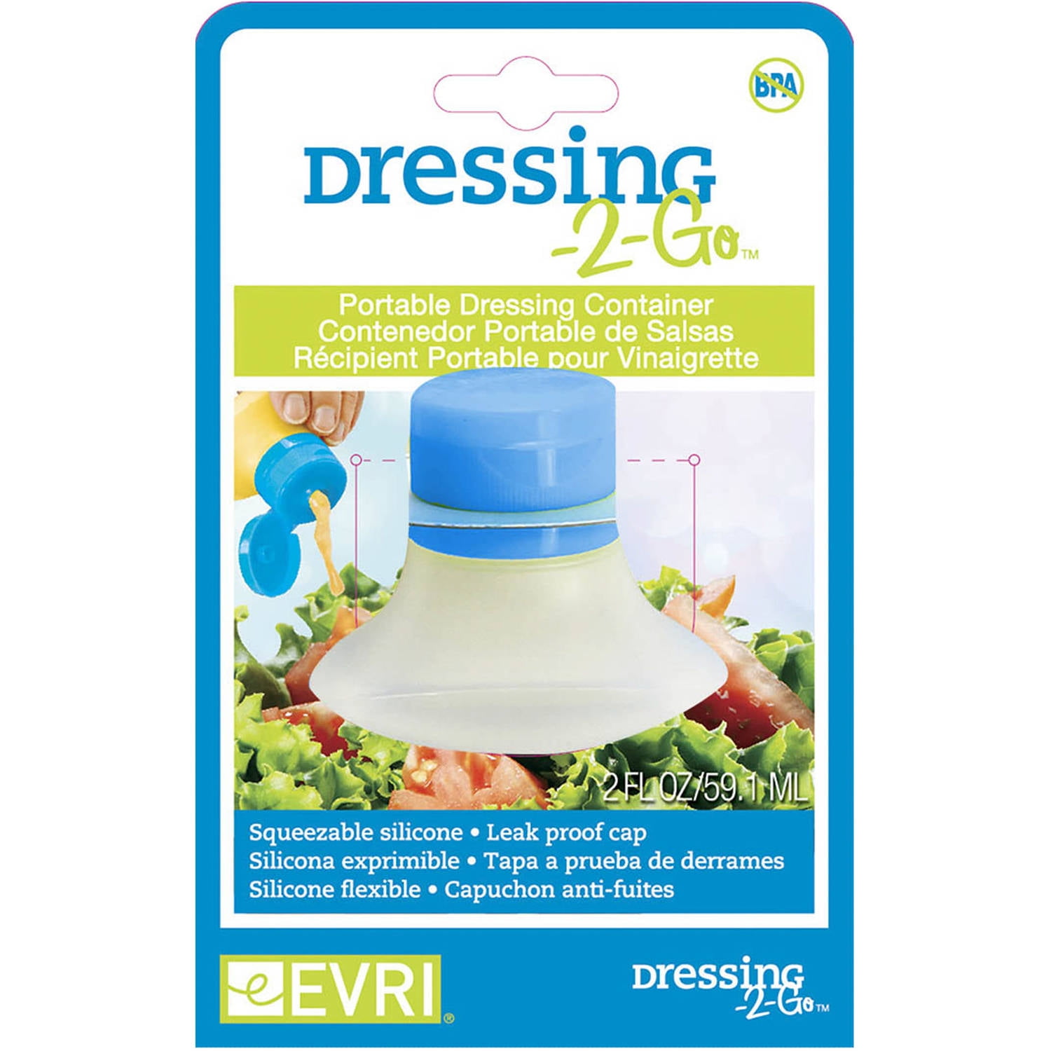Evriholder Dressing to Go Salad Dressing Container, 2ounce,Color may