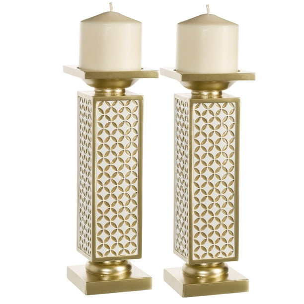 Schonwerk Diamond Lattice Decorative Pillar Candle Holders Set Of Schonwerk Diamond Lattice Decorative
