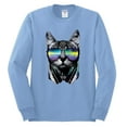 thumbnail image 2 of DJ Kitty Cat with Headphones | Mens Cat Lover Long Sleeve T-Shirt, Light Blue, X-Large, 2 of 3