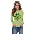 thumbnail image 4 of Blusas y camisas de manga larga con cuello redondo, moda del Día de San Patricio, blusa informal con estampado bonito de manga larga para niños y niñas., 4 of 5