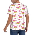 thumbnail image 2 of Zufioo Dachshund Dog Puppy Print Men's Baseball Short Sleeve, Moisture Wicking Button-Down Hip Hop Tee-4X-Large, 2 of 7