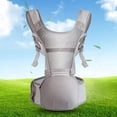thumbnail image 1 of Portabebés con asiento de cadera, portabebés ergonómico de 360 grados con funda para lactancia (gris), 1 of 8
