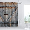thumbnail image 2 of Rustic Shower Curtain Old Wooden Garage Door Bath Curtain American Native Country Farm House Style Waterproof Fabric Bathroom Décor 72x72 Plastic Hooks 12PCS, 2 of 6