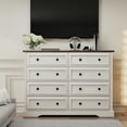 thumbnail image 3 of Frmobepts 8 Drawers Dresser Chests for Bedroom Farmhouse, Wood Rustic Tall Chest of Drawers, Ash White, 3 of 9