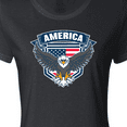 thumbnail image 4 of Inktastic America with Eagle Shield and Banner Women's T-Shirt, 4 of 5