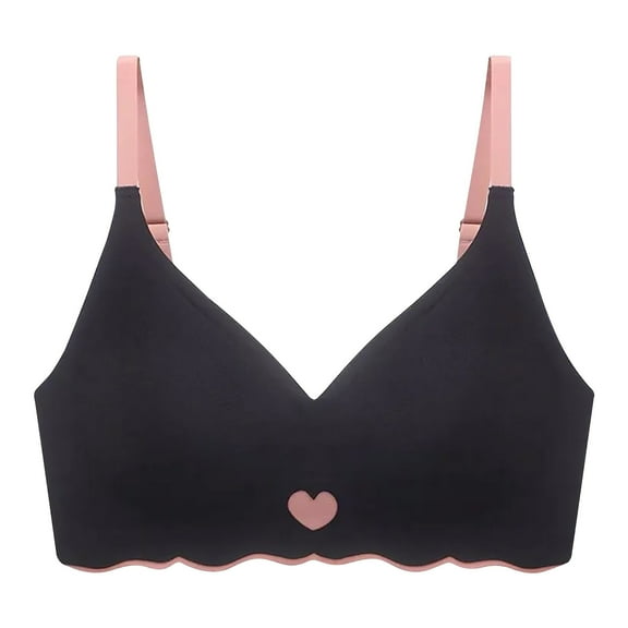 Penkiiy Women Bras Women's Bra Wire Free Underwear OnePiece Bra Everyday Underwear Bras Black Bras