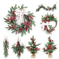 thumbnail image 6 of Dream Lifestyle Christmas Swag Decor Christmas Wreath with Berries Pine Cone Indoor Outdoor Window Front Door Wall Hanging Artificial Garland Swag Desktop Tree, 6 of 8
