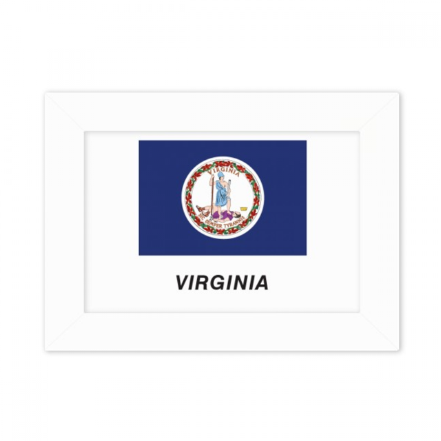 American State Flag Contour Virginia Photo Mount Frame Picture Art Painting Desktop 5x7 inch