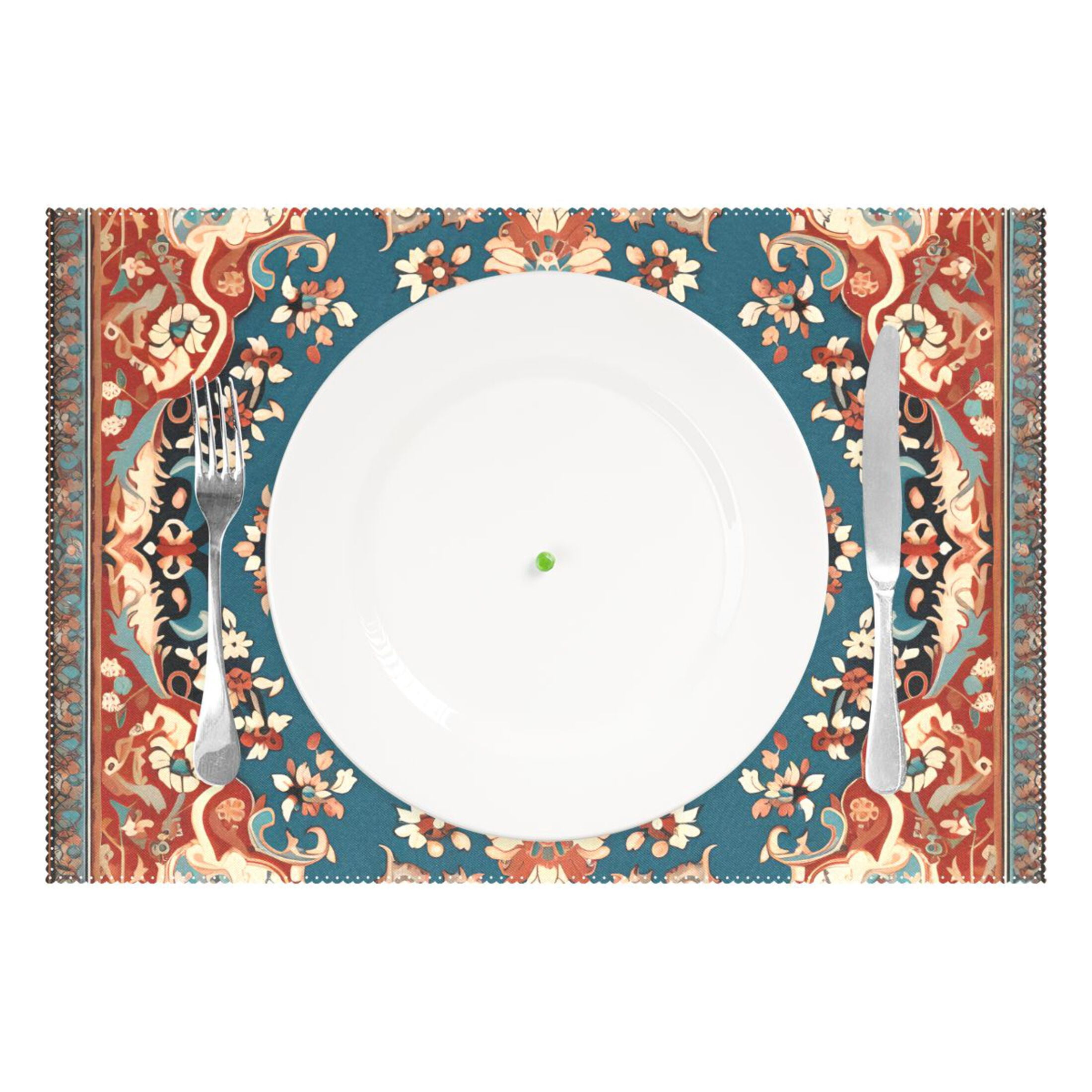 Bohomia Pattern Vintage 12×18 inch Placemats Heat Resistant Washable Foldable Rectangular Placemats Set Decoration Indoor Outdoor for Kitchen Dining Table 6PCs