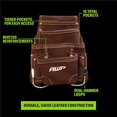 thumbnail image 2 of Big Time Products 100873 AWP Suede Leather Tool Pouch with Steel Hammer Loops, Brown, 2 of 7