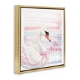 thumbnail image 2 of Stupell Industries Contemporary Be Brave Pastel Swan Gold Floating Frame Canvas Art, 18 x 18, by Kim Allen, 2 of 8
