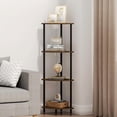thumbnail image 1 of QLSPTFTS 4 Tier Corner Shelf, Bookcase for Small Spaces, Corner Display Shelf, Plant Stand, Rustic Brown and Black,Suitable for Bedroom,Living Room,Kitchen, 1 of 1