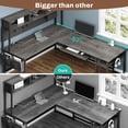 thumbnail image 7 of L Shaped Gaming Desk with Led Lights, Reversible Computer Desk with Keyboard Tray, Pegboard and Storage Bagand, Home Office Desk, 7 of 7