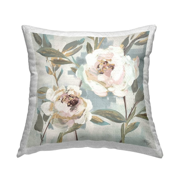 Stupell Industries White Peony Duo Design by Nina Blue Outdoor Printed Pillow