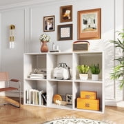 Simple Deluxe 8 Cube Storage Organizer, 4 Tier Stackable Bookshelf, Open Cube Bookshelf with 4 Removable Back Panels, Suitable for Living Room, Bedroom, Home Office, 47.7" L X 11.6" W X 24" H, White