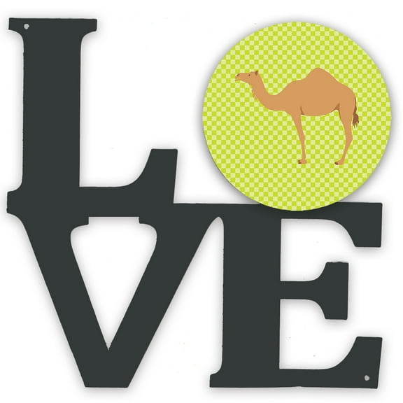 Carolines Treasures BB7643WALV 11.5 x 11.75 in. Arabian Camel Dromedary Green Metal Artwork Love Wall Decor
