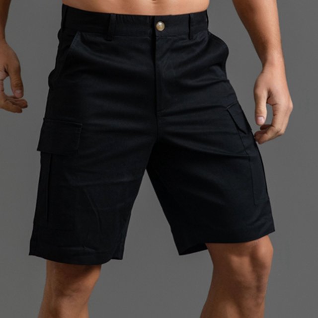 toraway Mens Summer Solid Color Pants Pocket Drawstring Loose Muti Pockets Casual Sports Running Straight Shorts Beach Pants M