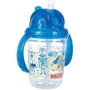 Nuby Tritan 2-Handle No-Spill Flip-it Fat Straw Printed Cup - 8oz/ 240 ml, 12+ Months, 1pk prints: space