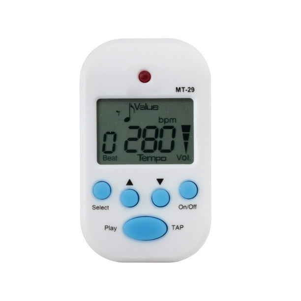 Kearding Mini LCD Clip-on Metrónomo digital Soporte profesional Sintonizador Medidor Grabador Guitarra Piano Ukulele Violín Blanco Type2 NO2