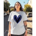 thumbnail image 3 of T Shirts for Women Short Sleeve Cotton Crewneck T-Shirt, Purple Black Heart Cartoon Tee Tops Casual Basic T-Shirts, XS-5XL White S, 3 of 7