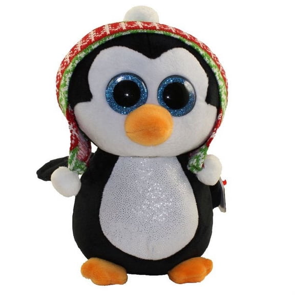 TY Beanie Boos -TY Beanie Boos - PENELOPE the Penguin Christmas (Glitter Eyes) (NO TY HANG TAG) 6" Plush