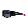 thumbnail image 3 of Mens Xloop Thick Temple Sport Biker Wrap Sunglasses Black Pink Black, 3 of 4