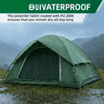thumbnail image 2 of 2-Person Khaki Waterproof Dome Camping Tent — Easy-Setup, 3-Season, Freestanding, Portable, 2 of 7