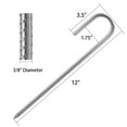 Galvanized Rebar Stakes, 12 inch Heavy Duty Ground Stakes J Hooks for