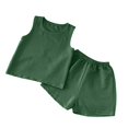 thumbnail image 6 of Agkizg Kids Girls Clothing Set Sleeveless 2 Piece Outfit Solid Crewneck Tank Top Shorts Summer Set, 6 of 6