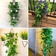 thumbnail image 3 of Plantas colgantes artificiales, Pothos de imitación cada uno, enredadera de hiedra Artificial para pared de dormitorio, porche, jardín, decoración del hogar (sin cesta), 2 uds., 3 of 5