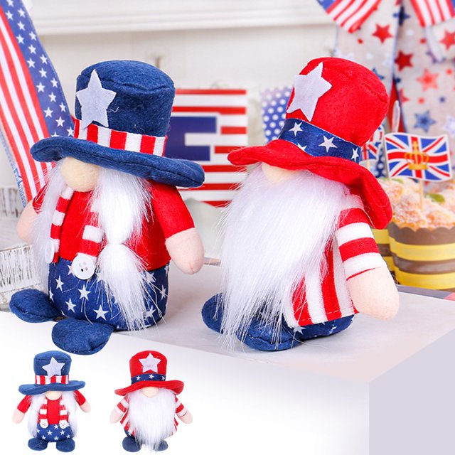 ¡Precios Increíbles, Descuento Ya!, Muñeco del Día de la Independencia, sombrero de rayas y estrella, enano Rodolfo, anciano sin rostro, decoración Akmoler
