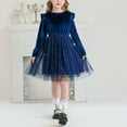 thumbnail image 4 of Delliss Toddler Girls Tutu Sequin Tulle Dresses Long Sleeve Ruffle Fall Winter Holiday Sparkle Dress 4-11 Years, 4 of 9
