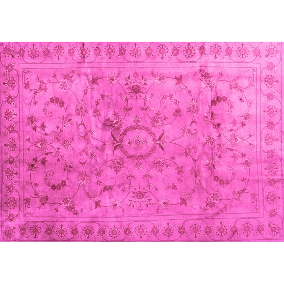 Ahgly Company Indoor Rectangle Abstract Pink Contemporary Area Rugs, 2' x 3'