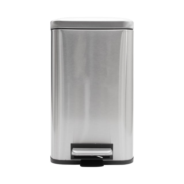 Bote De Basura Cuadrado De Acero Inoxidable 12l Home Styles