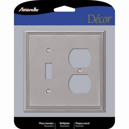 Amerelle Metro Brushed Nickel Gray 2 gang Die-Cast Metal Toggle Wall Plate 1 pk