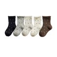 thumbnail image 2 of 5 Pairs Cute Girls Socks Cotton Ruffle Polka Dot Kids Crew Ankle School Size 2-12, 2 of 6