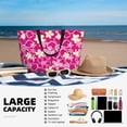 thumbnail image 6 of KLL Vintage Flowers Print Large Beach Tote Bag Women Waterproof Sandproof Zipper Beach Tote Bag for Pool Gym Grocery Travel with Wet Pocket, 6 of 7