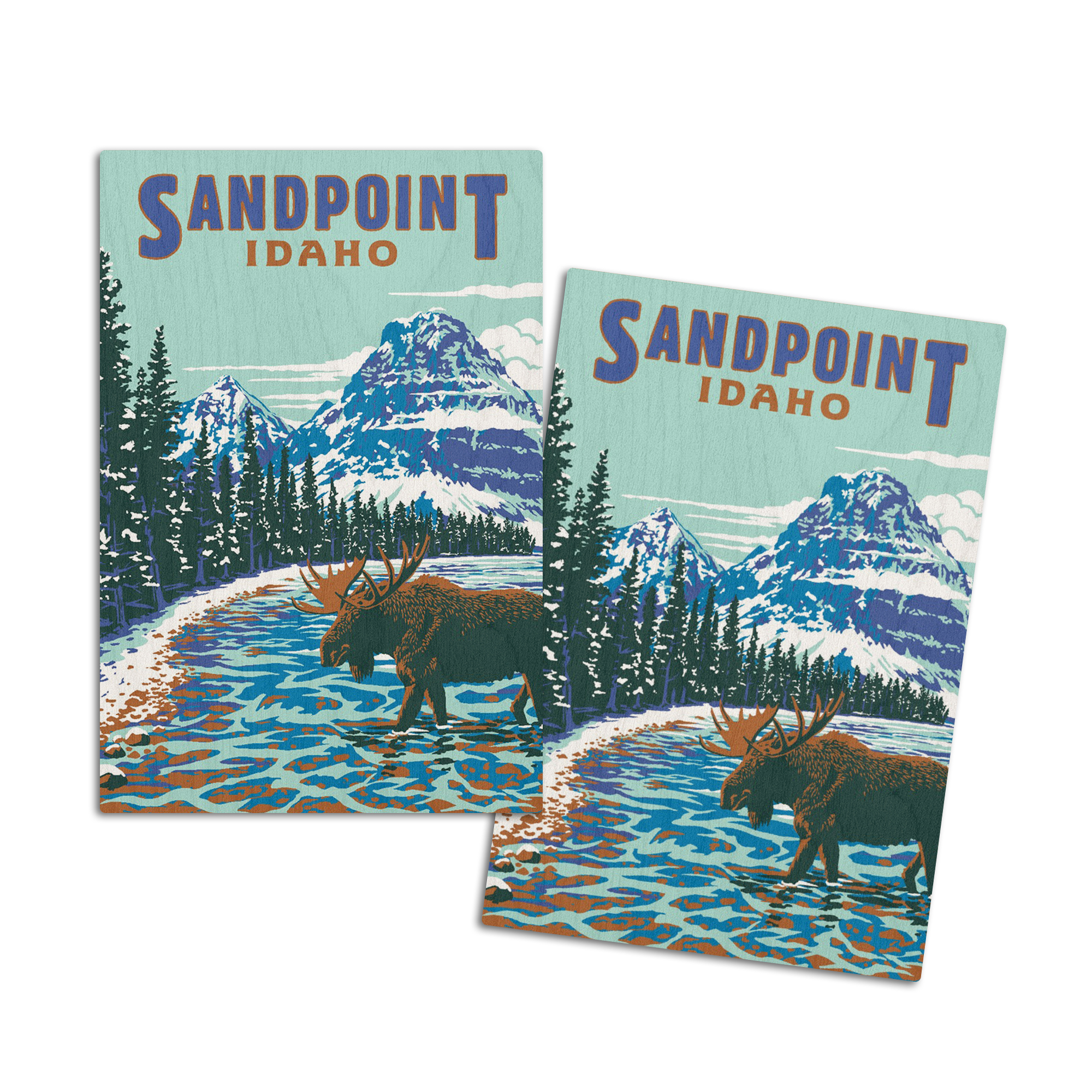 Sandpoint, Idaho, Explorer Series (4x6 Birch Wood Postcards, 2Pack