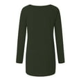 thumbnail image 5 of TSADFHJI Womens Workout Tops Womens Solid Long Sleeve Irregular Sweatshirt Loose Print Pullover Tops Blouse S Green, 5 of 5