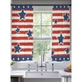 thumbnail image 5 of 4th of July Semi Sheer Window Curtains 72 Inches Long, Independence Day Patriotic Red Striped Blue Star Rod Pocket Voile Chiffon Curtain Light Filtering Drapes for Living Room, 52"x72", 2 Panels, 5 of 9