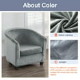 Velvet Tub Chair Cover for Round Armchairs, Stretch Tub Sofa Slipcover 2Piece with Cushion