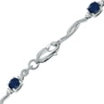 thumbnail image 4 of SZUL Women's Sapphire and Natural Diamond Braided Wave Bracelet in .925 Sterling Silver, 4 of 7