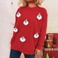 thumbnail image 2 of Grand Chandail de Noël Rouge pour Femmes, Chandail Décoré 3D, Automne et Hiver, Décontracté, 2 of 5